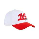 Cappellino Adulto Charles Leclerc 16 Scuderia Ferrari Graphic Bianco - F1Monza