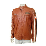 Giacca in pelle GPO Classic Gulf Le Mans Cognac