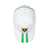 Cappellino Lamborghini Squadra Corse bianco bande verdi