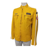 Giacca in pelle GPO Gulf Racing Jacket Vintage Gialla
