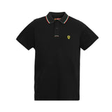 Polo Scuderia Ferrari scudo classica nera con profili tricolore - F1Monza