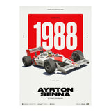 Poster Ayrton Senna Edizione limitata 1988 Rosso - F1Monza