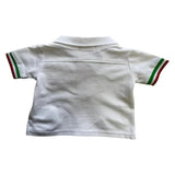 Polo Scuderia Ferrari Baby con Scudetto piccolo e tricolore bianca - F1Monza