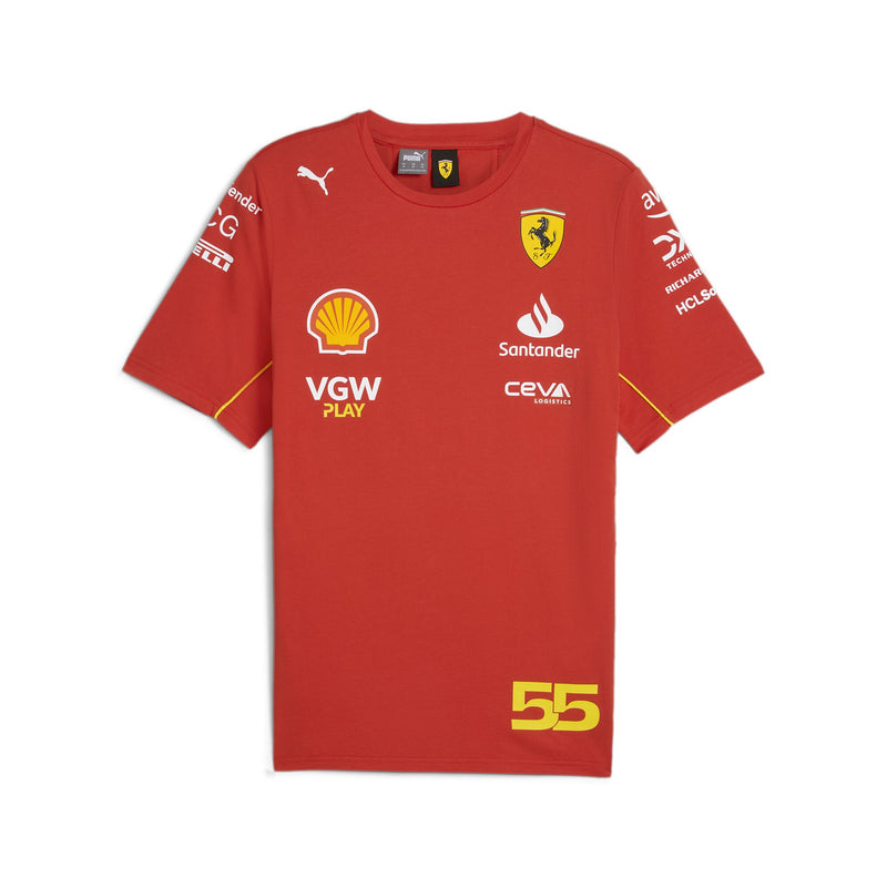 T-shirt Carlos Sainz n. 55 Scuderia Ferrari F1 team Replica Sponsor 2024 Santander