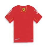 T-shirt Charles Leclerc n. 16 Scuderia Ferrari F1 team Replica Sponsor 2024 Santander - F1Monza
