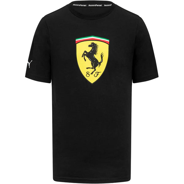 T-shirt Ferrari Puma scudetto grande nera