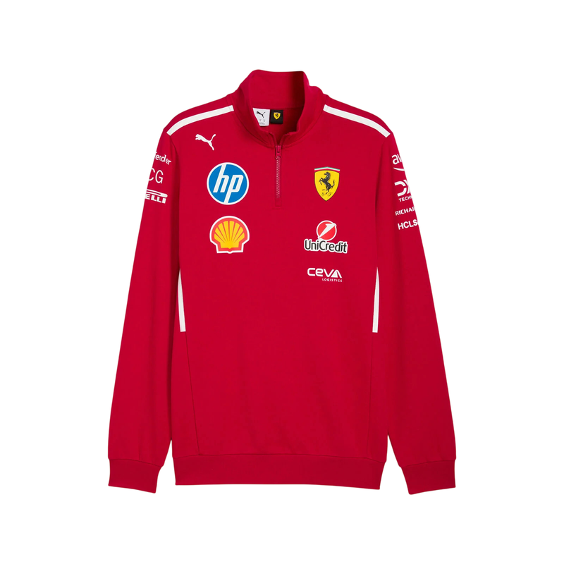 Felpa 1/2 zip  Scuderia Ferrari HP f1 Team Sponsor 2025