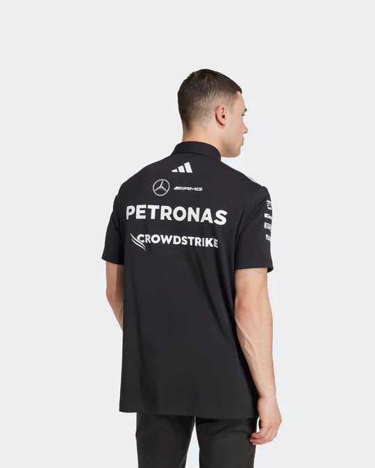 Polo Mercedes AMG Petronas F1 Team sponsor 2025 nera Adidas