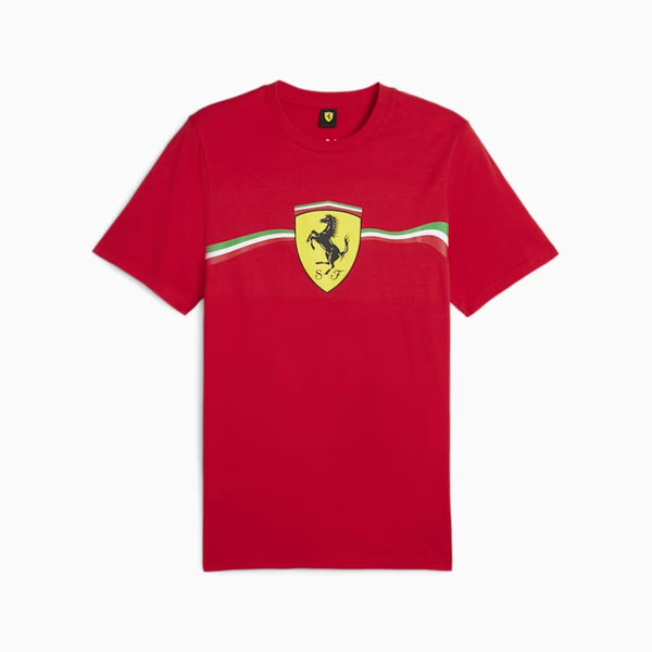 T-shirt Ferrari Puma scudetto grande rossa banda tricolore