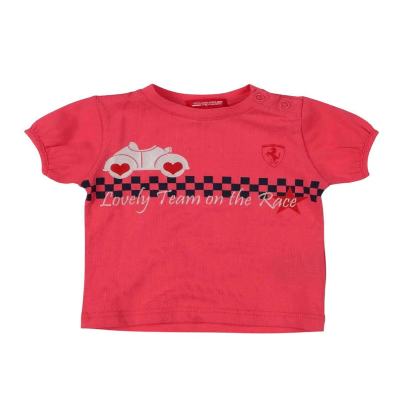 T-shirt Scuderia Ferrari Baby Girl con Macchinina rosa