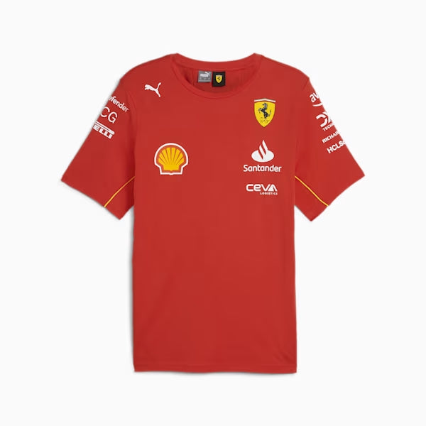 T-shirt Bambino Ragazzo Scuderia Ferrari F1 team Replica Sponsor 2024