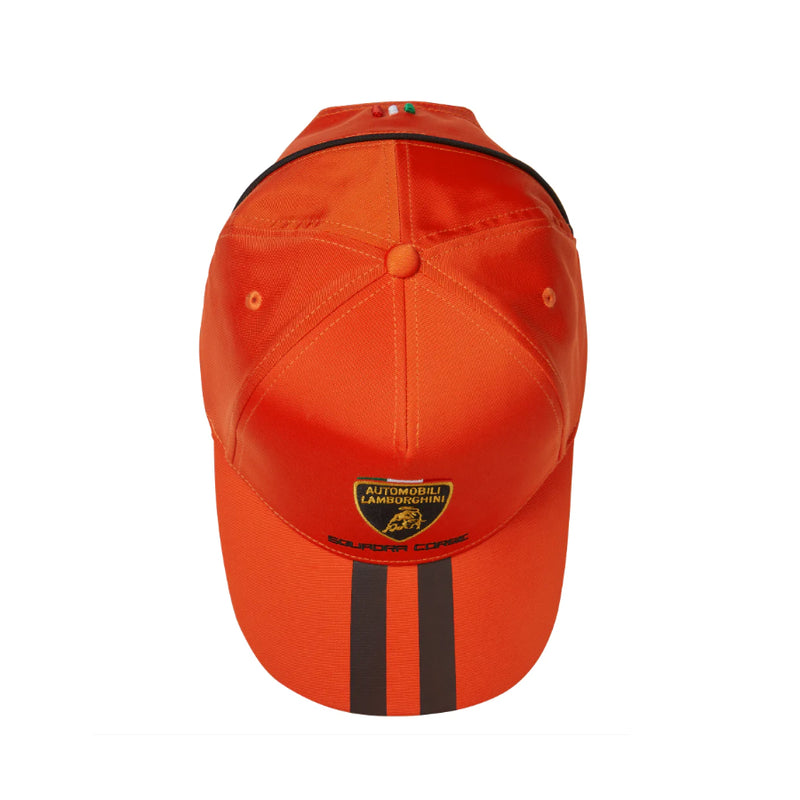 Cappellino Lamborghini Squadra Corse arancio bande nere