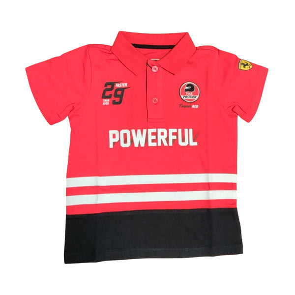 Polo Scuderia Ferrari bambino Powerful print Rossa