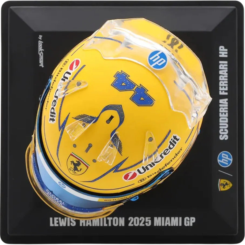 Mini casco scala 1/5 Lewis Hamilton #44 Test Ferrari 2025