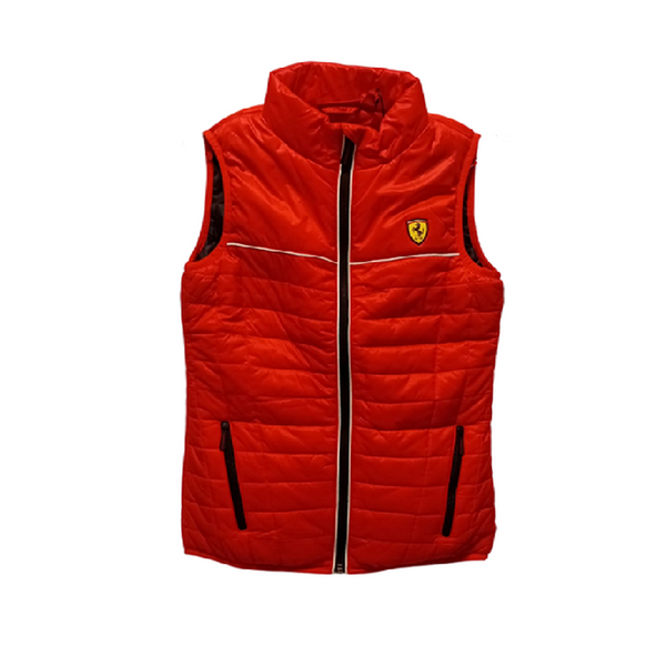 Gilet donna Scuderia Ferrari rosso scudetto profili bianchi