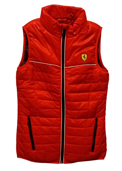 Gilet donna Scuderia Ferrari rosso scudetto profili bianchi