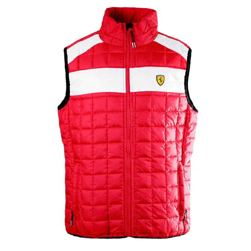 Gilet Piumino Leggero Ferrari Rosso banda bianca