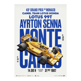 Poster Ayrton Senna Edizione limitata 1987 Monaco Blu - F1Monza