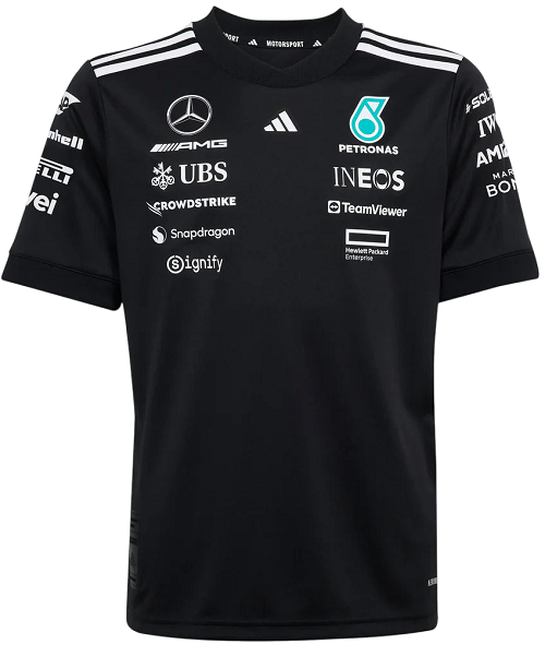 T-shirt Mercedes Bambino Ragazzo AMG Petronas F1 Team 2025 Nera