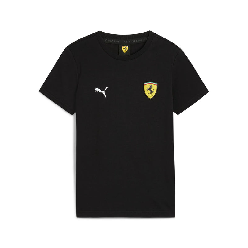 T shirt bambino Puma Ferrari Scudetto grande nera F1Monza