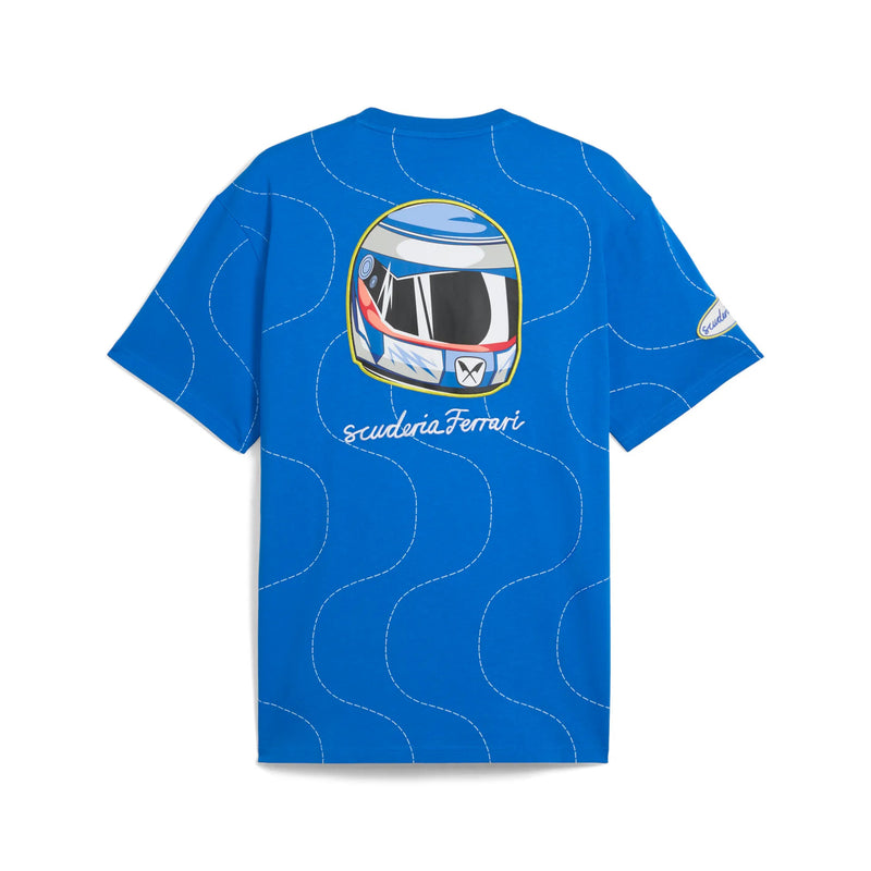 T-shirt Scuderia Ferrari Monza 2025 Tributo Niki Lauda Blu