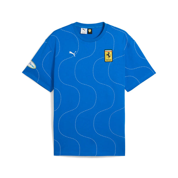 T-shirt Scuderia Ferrari Monza 2025 Tributo Niki Lauda Blu