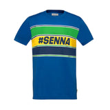 T-Shirt Ayrton Senna a righe blu - F1Monza