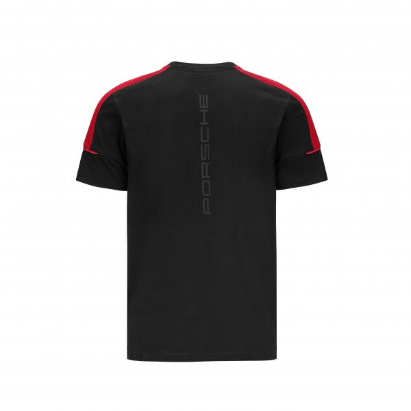 T-shirt Porsche Motorsport Fanwear nero spalline rosse