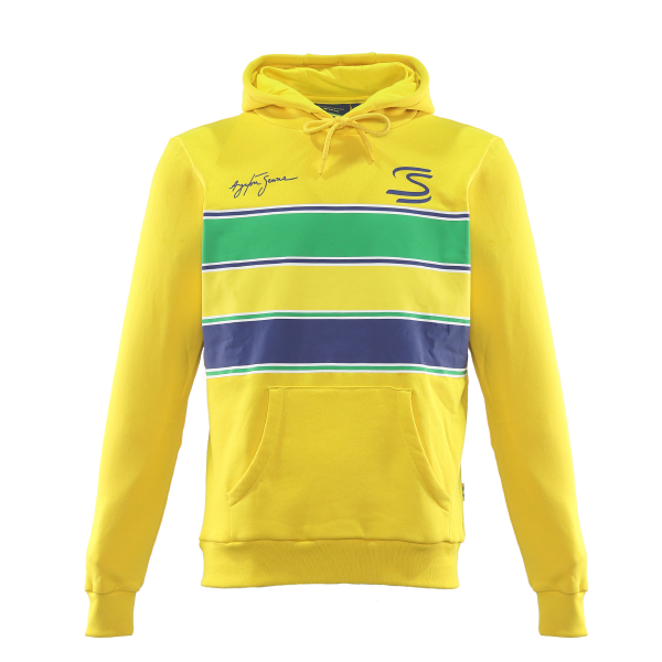 Ayrton Senna Felpa hoodie stripe Gialla