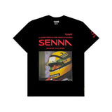 T-Shirt Ayrton Senna Nera foto casco