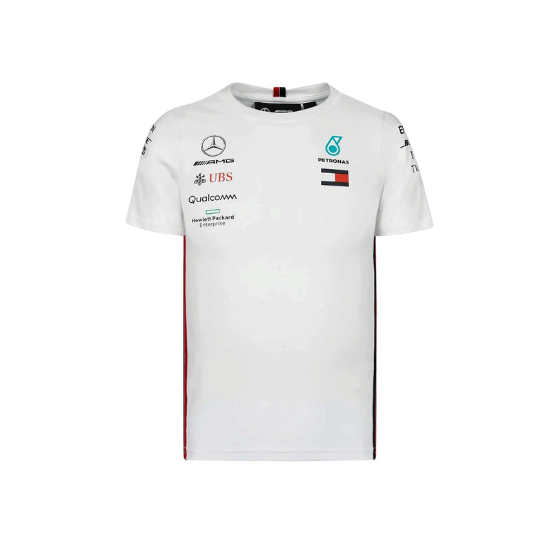 T-shirt bambino AMG Mercedes Petronas F1 Team sponsor 2019 bianca