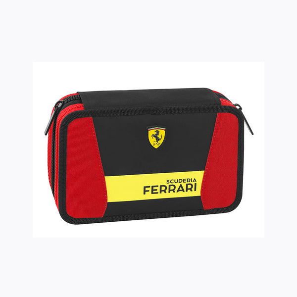 Astuccio 3 Zip Scuderia Ferrari con scomparti assortiti